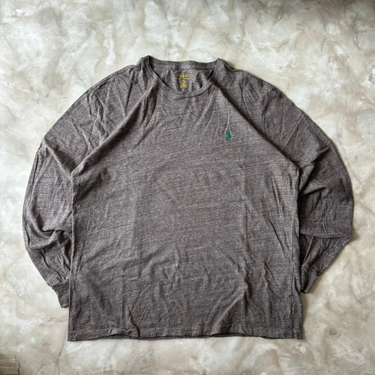 Vintage Bram's Vintage Ralph Lauren Longsleeve Grey - Green Pony in Grey — sustainable streetwear from Bram's Vintage