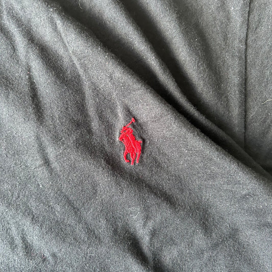 Ralph Lauren Vintage T-Shirt Black Red Pony - Image 2