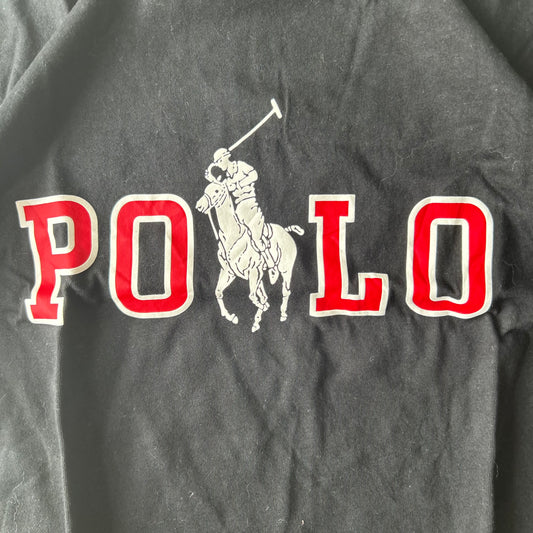 Ralph Lauren Vintage Black T-Shirt Red Pony - Image 2