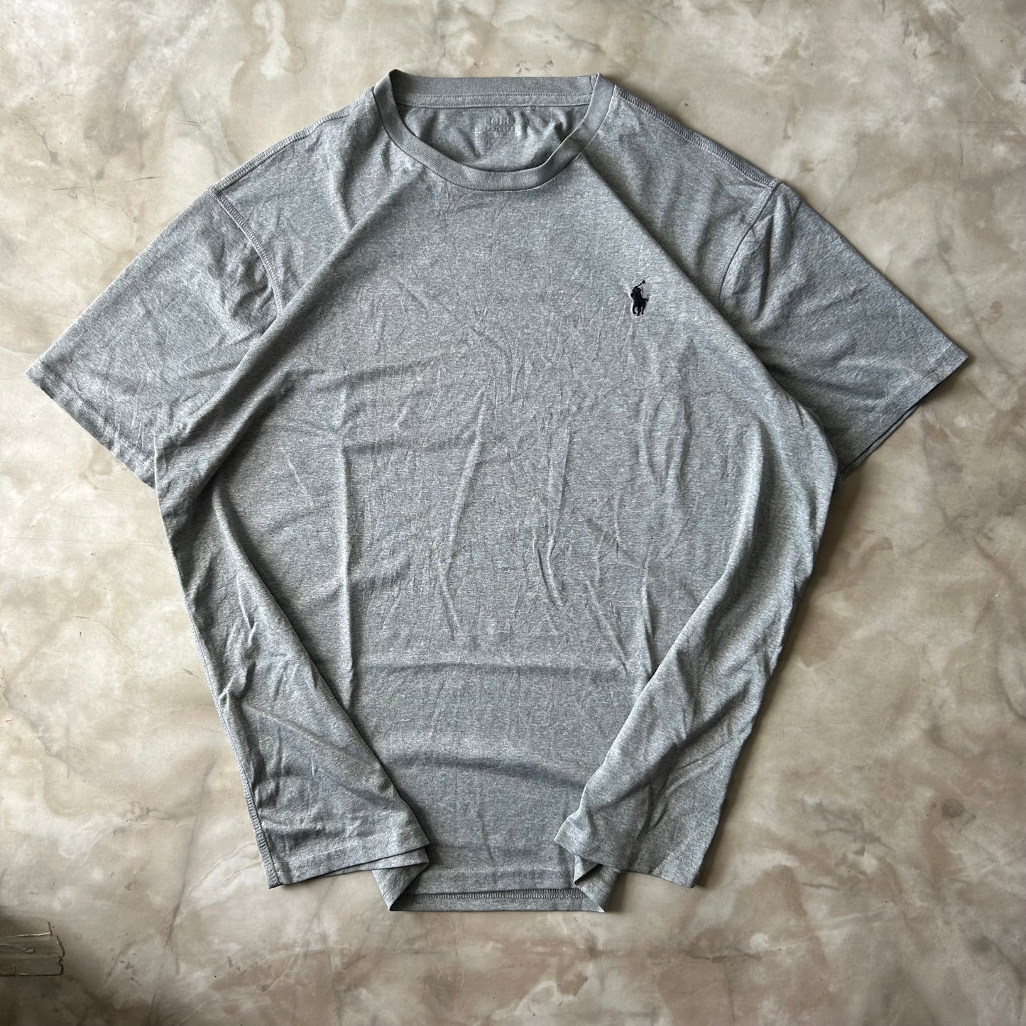 Vintage Bram's Vintage Ralph Lauren T-Shirt Grey Black Pony in Black — sustainable streetwear from Bram's Vintage