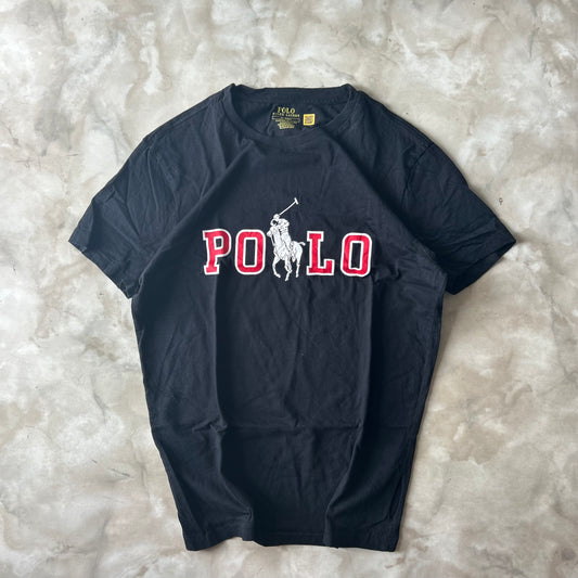 Ralph Lauren Vintage Black T-Shirt Red Pony - Image 1