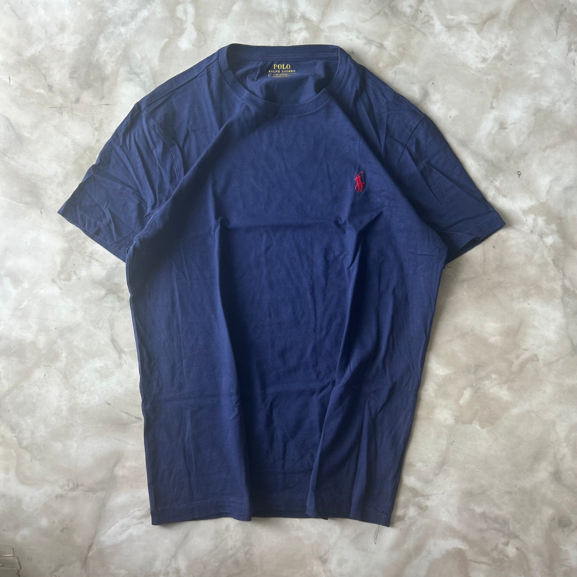 Vintage Bram's Vintage Ralph Lauren T-Shirt Navy Red Pony in Red — sustainable streetwear from Bram's Vintage