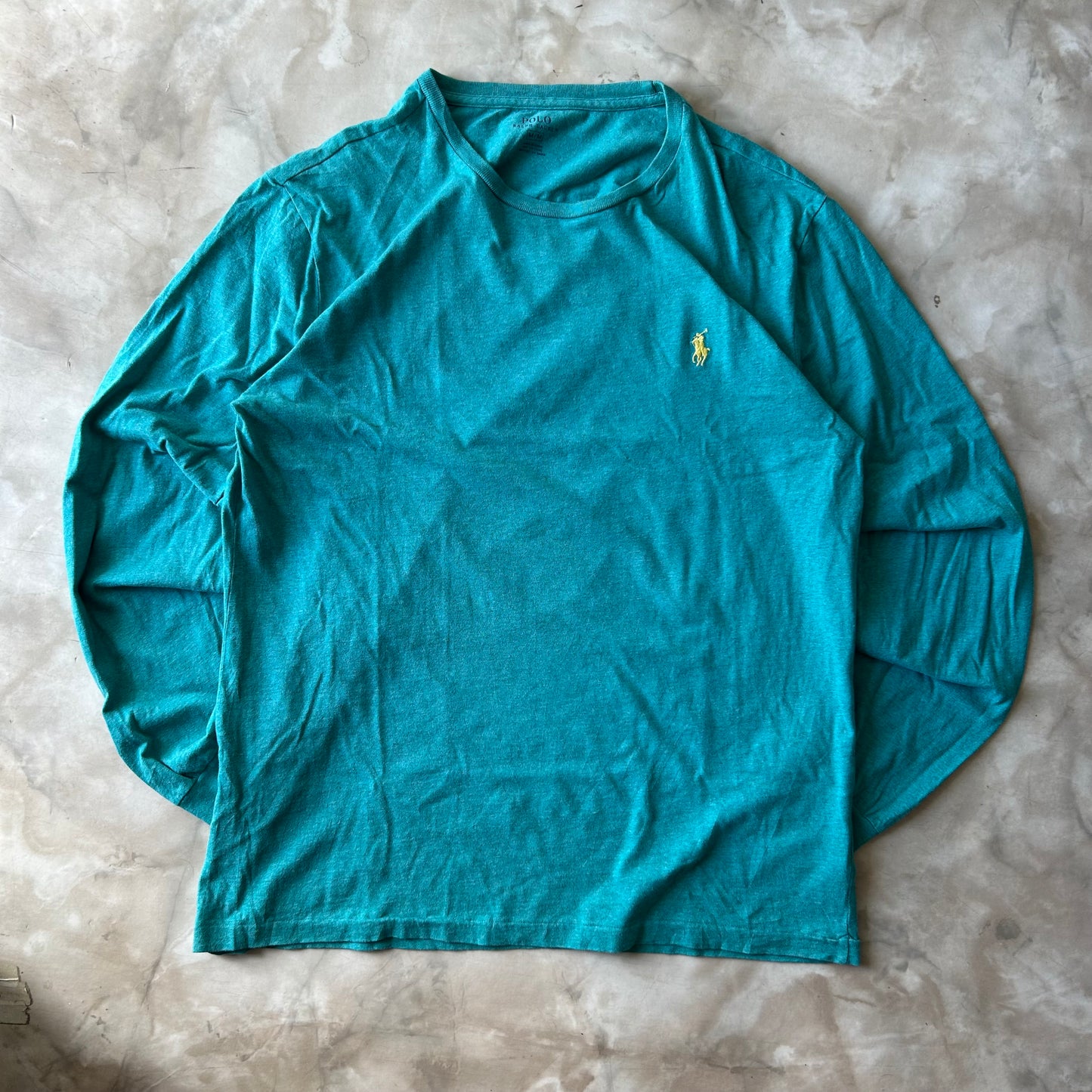 Vintage Bram's Vintage Ralph Lauren Longsleeve Green Yellow Pony in Green — sustainable streetwear from Bram's Vintage