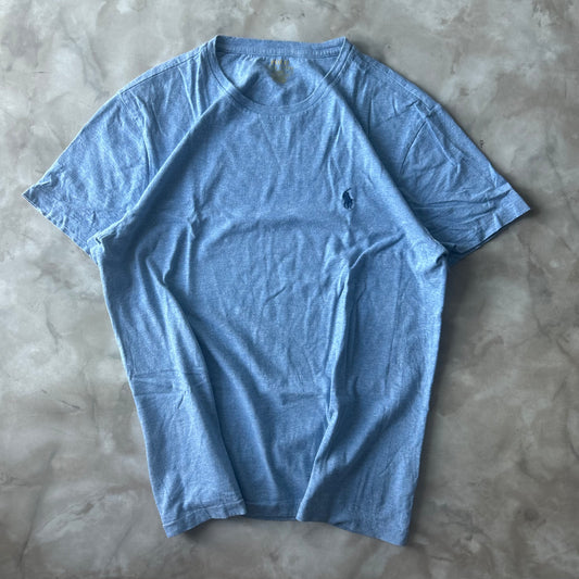 Ralph Lauren Vintage T-Shirt Baby Blue Dark Blue Pony - Image 1
