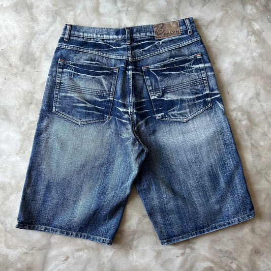 Vintage Faded Dark Blue Baggy Fit Jean Shorts Jorts