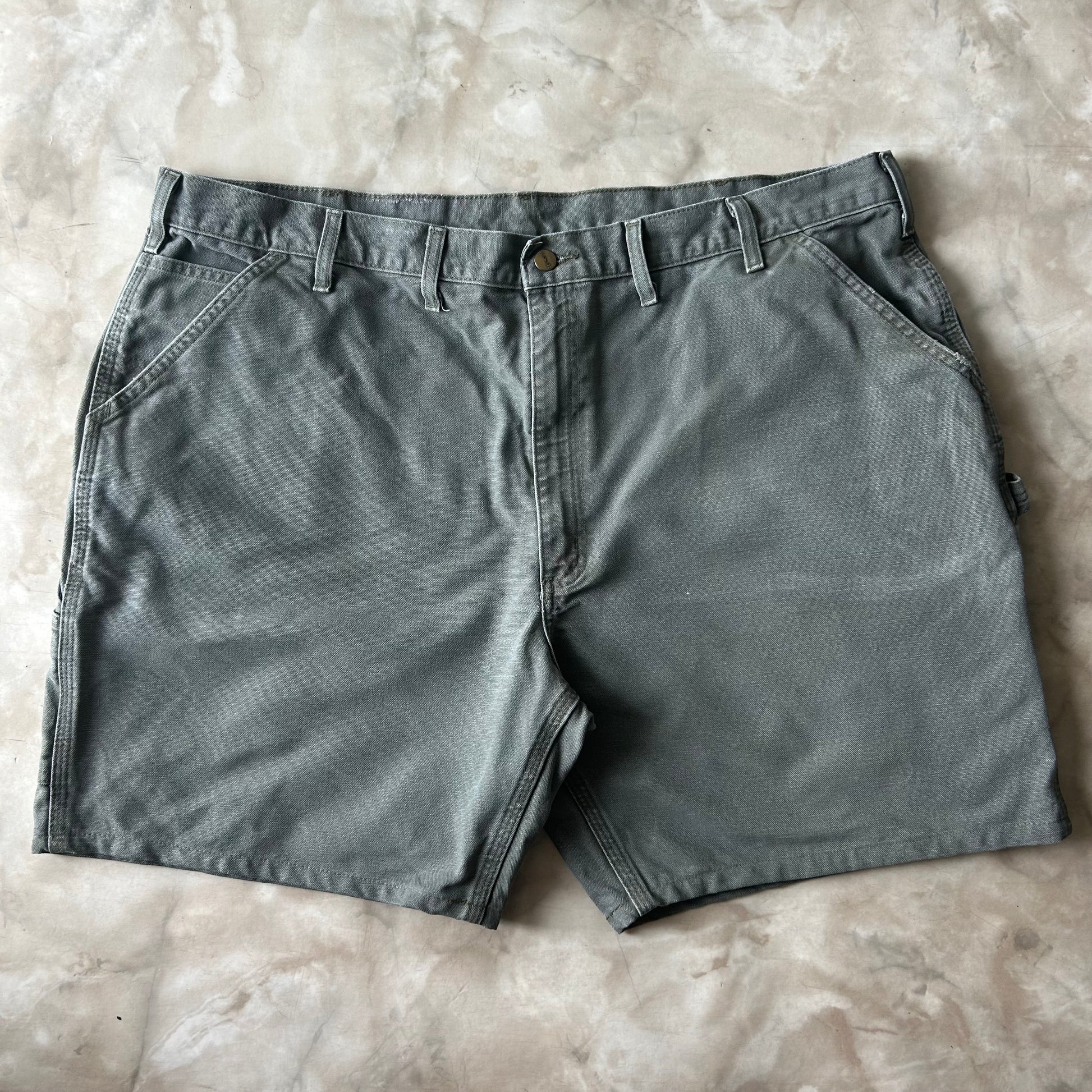 Vintage Bram's Vintage Carhartt Dungaree Fit Work Short Green in Green — sustainable streetwear from Bram's Vintage