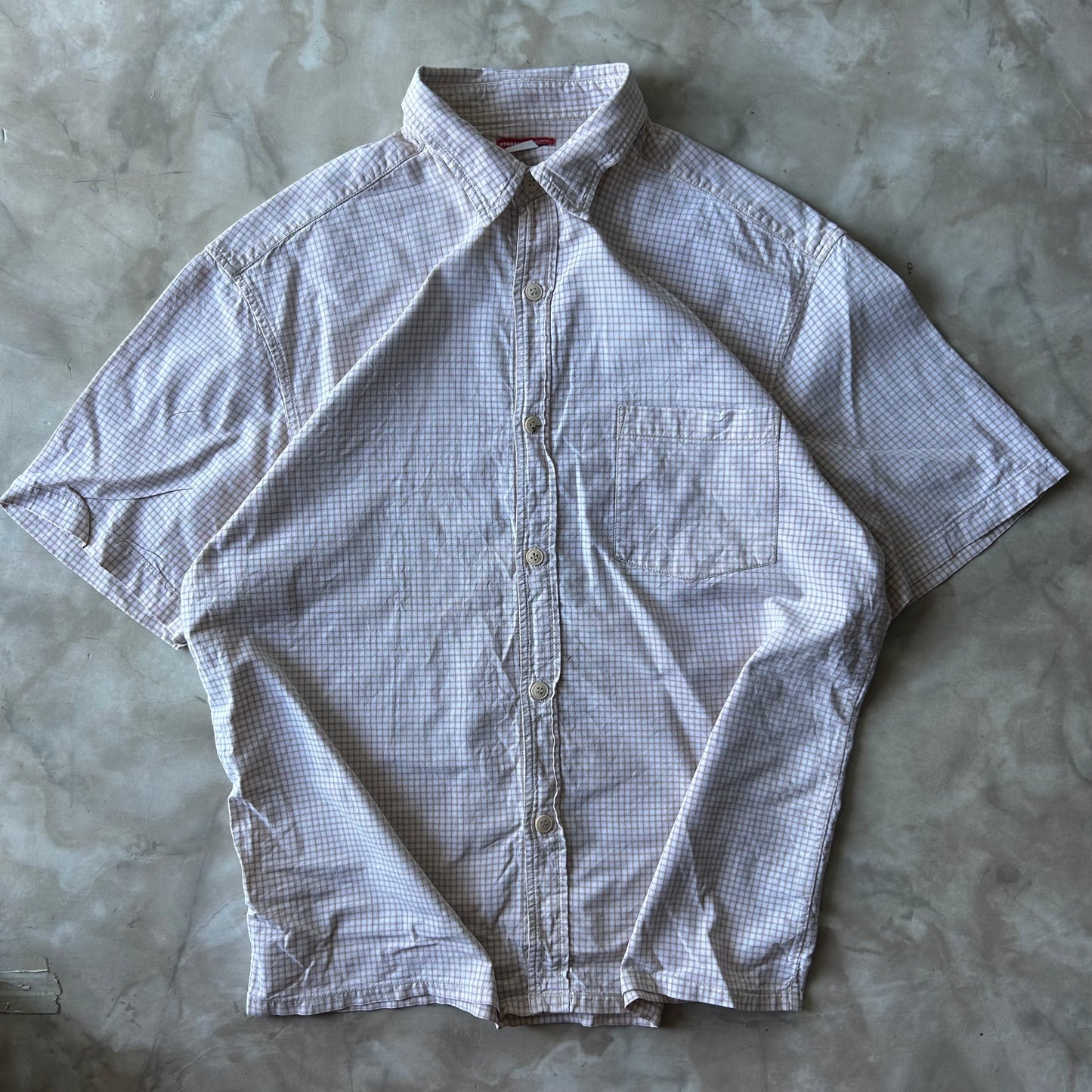 Vintage Bram's Vintage Button Up Shirt - Unionbay - White Beige in Beige — sustainable streetwear from Bram's Vintage