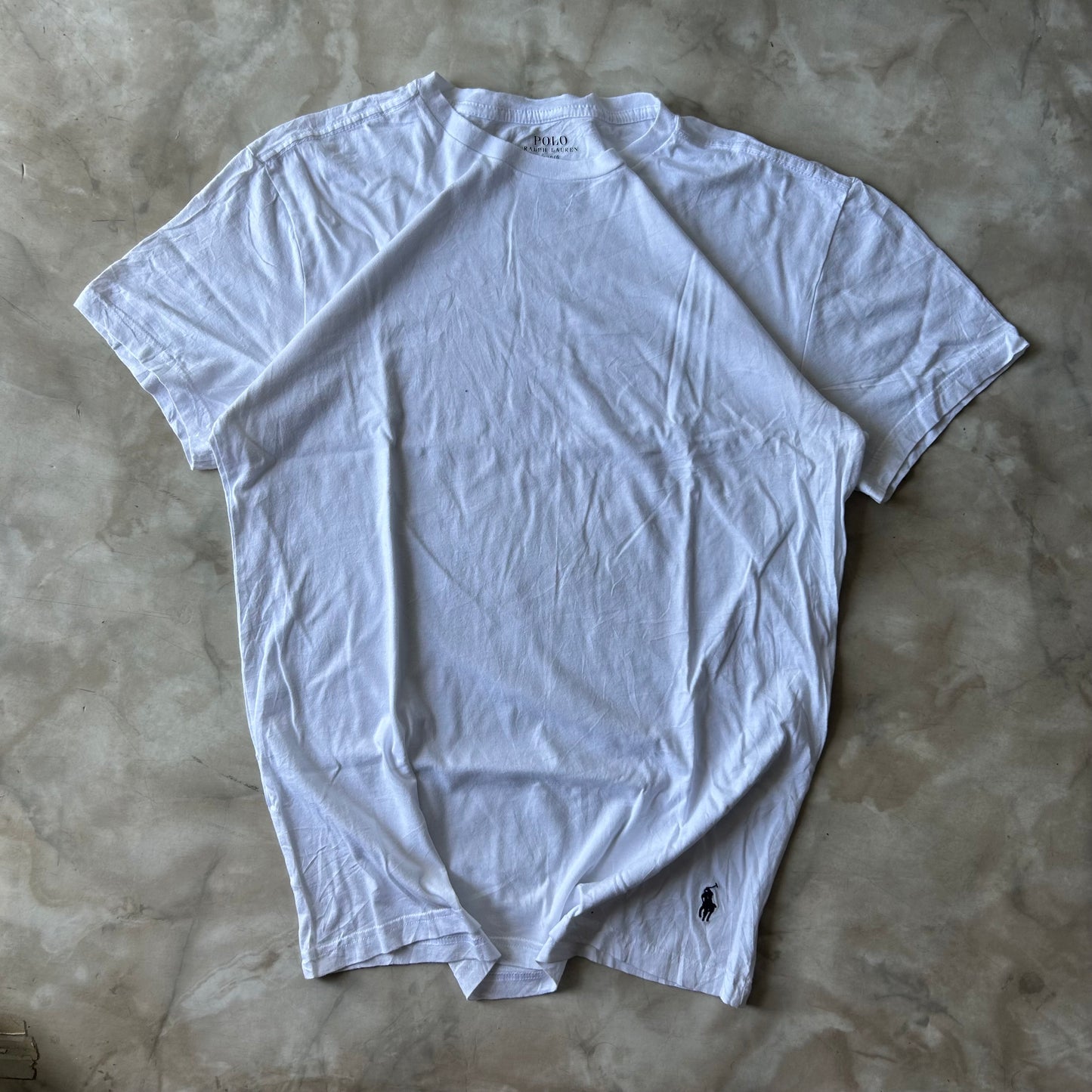 Vintage Bram's Vintage Ralph Lauren T-Shirt White Black Pony in Black — sustainable streetwear from Bram's Vintage