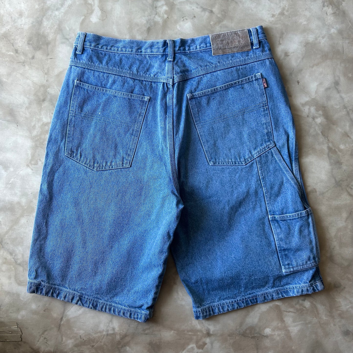 Vintage Bram's Vintage Blue Jean Shorts Jorts Baggy Fit in Blue — sustainable streetwear from Bram's Vintage