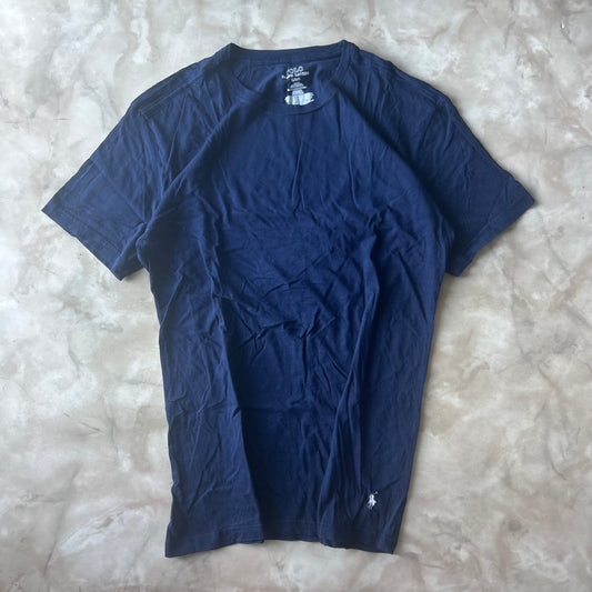 Ralph Lauren Vintage T-Shirt Navy White Pony Bottom - Image 1