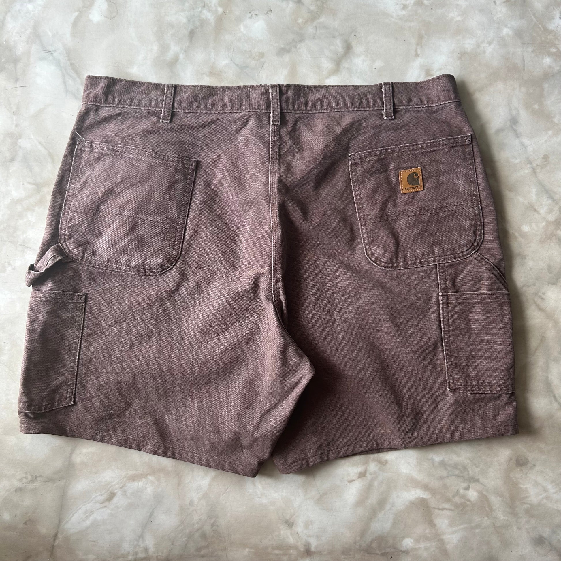 Vintage Bram's Vintage Carhartt Double Knee Work Jean Short Burgundy in Burgundy — sustainable streetwear from Bram's Vintage