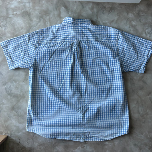 Vintage Button Up Shirt - Trader bay - Blue White