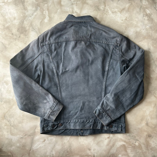 Vintage Faded Distressed Levi's Denim Jacket Dark Grey