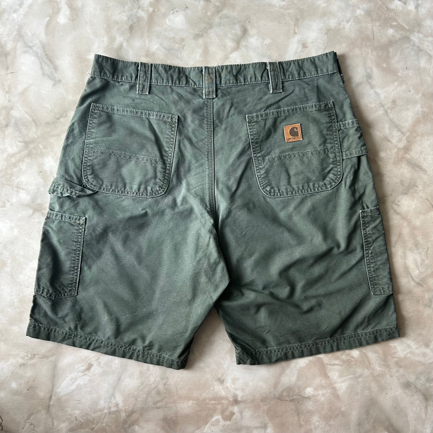 Vintage Bram's Vintage Carhartt Work Short Green in Green — sustainable streetwear from Bram's Vintage