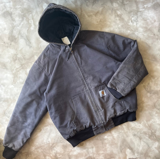 Vintage Faded Carhartt Active Jacket Dark Grey