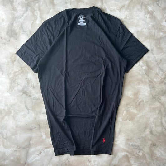 Vintage Bram's Vintage Ralph Lauren T-Shirt Black Red Pony Bottom in Black — sustainable streetwear from Bram's Vintage