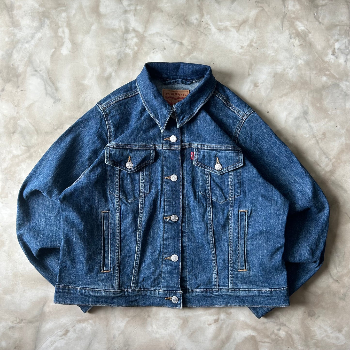Vintage Bram's Vintage Levi's Denim Jacket Dark Blue in Blue — sustainable streetwear from Bram's Vintage