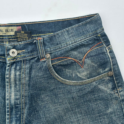 Royal Blue Earthy Colored Stitches