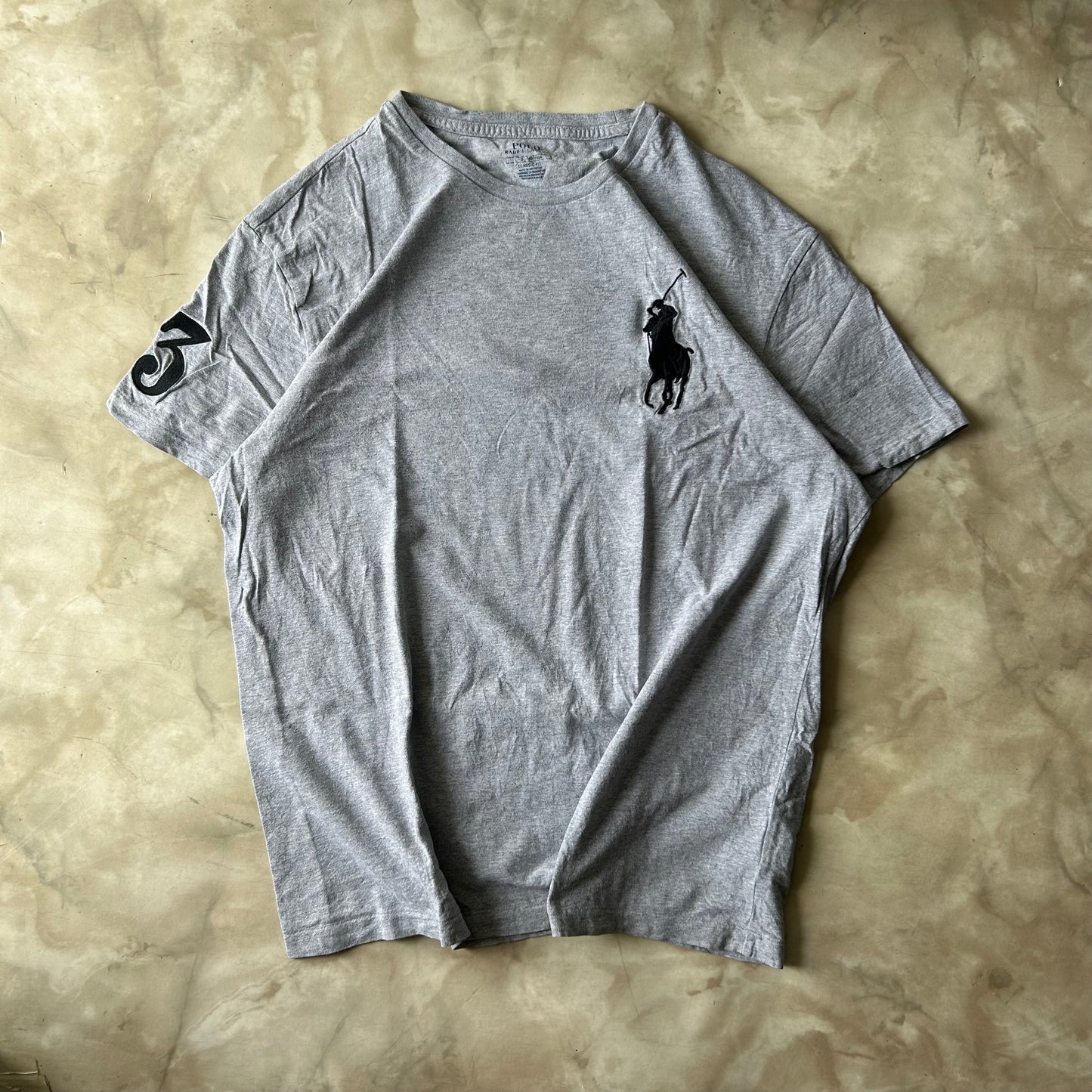 Vintage Bram's Vintage Ralph Lauren T-Shirt Grey Big Pony 3 in Grey — sustainable streetwear from Bram's Vintage