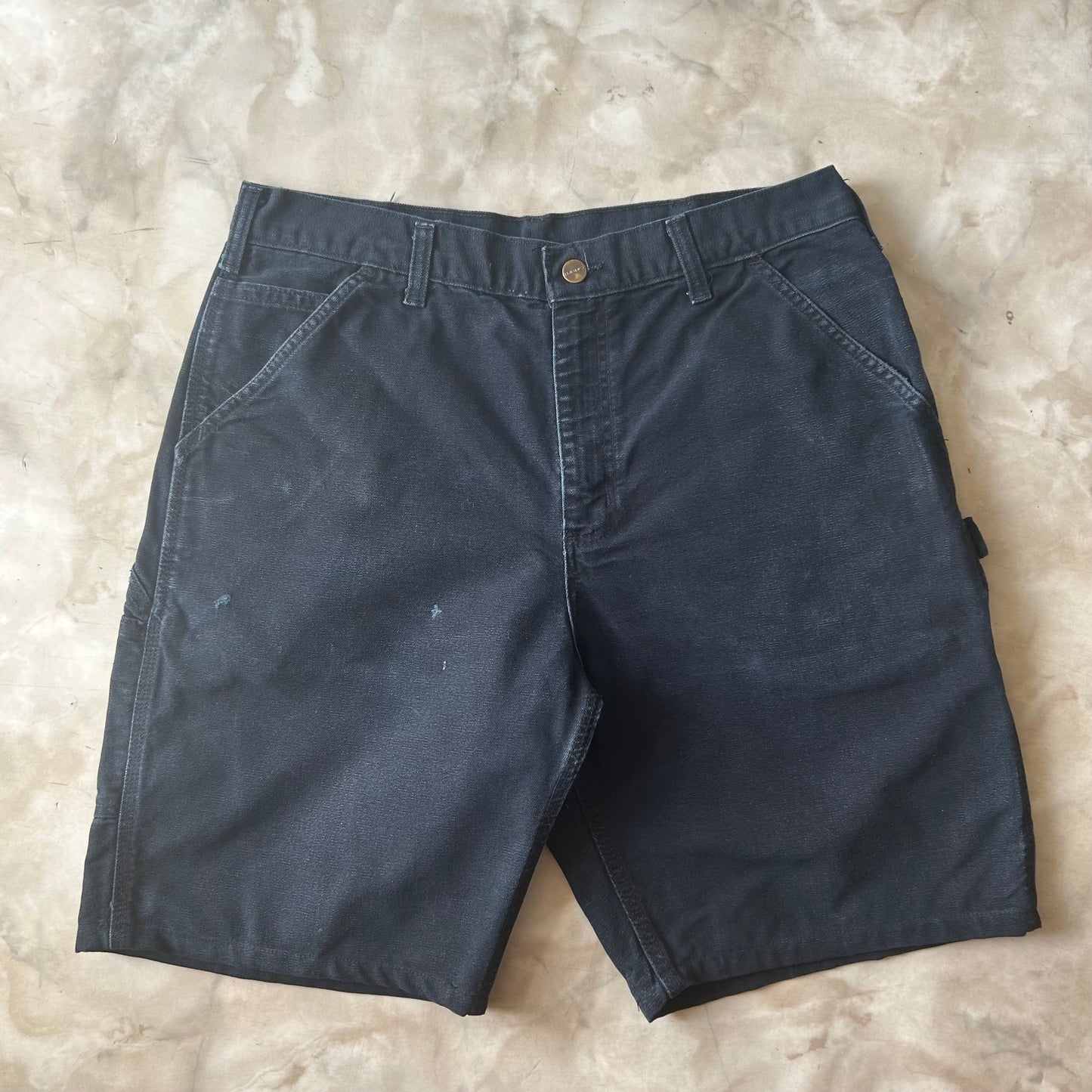 Vintage Bram's Vintage Carhartt Work Jean Short Black in Black — sustainable streetwear from Bram's Vintage