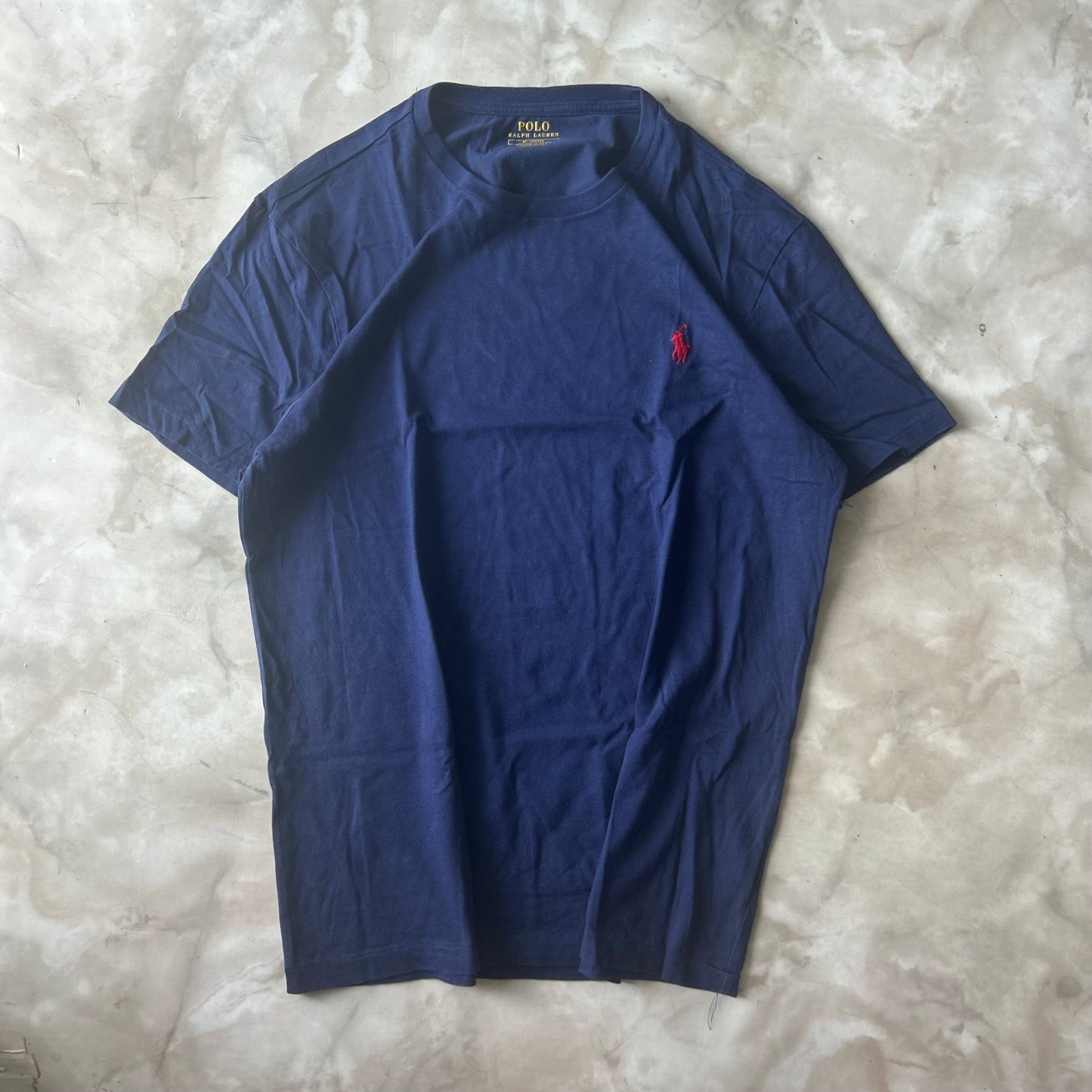 Vintage Bram's Vintage Ralph Lauren T-Shirt Navy Red Pony in Red — sustainable streetwear from Bram's Vintage
