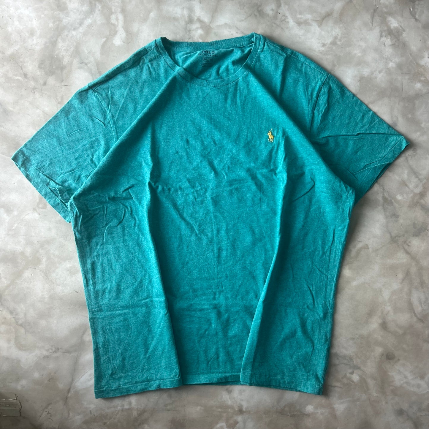 Vintage Bram's Vintage Ralph Lauren T-Shirt Green Yellow Pony in Green — sustainable streetwear from Bram's Vintage