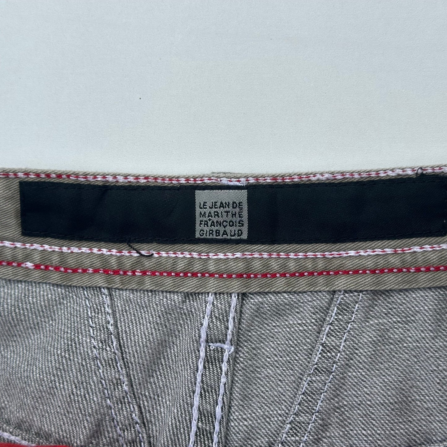 Le Jean De Marithe François Girbaud Grey and Red Frayed