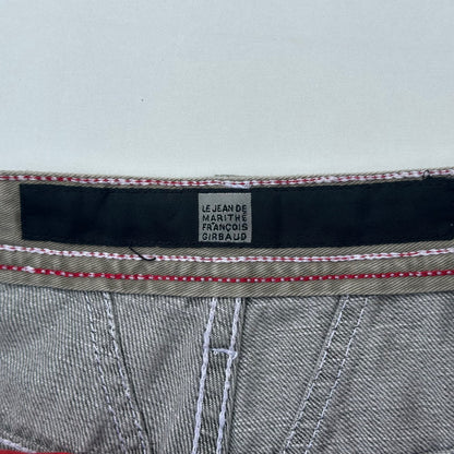 Le Jean De Marithe François Girbaud Grey and Red Frayed