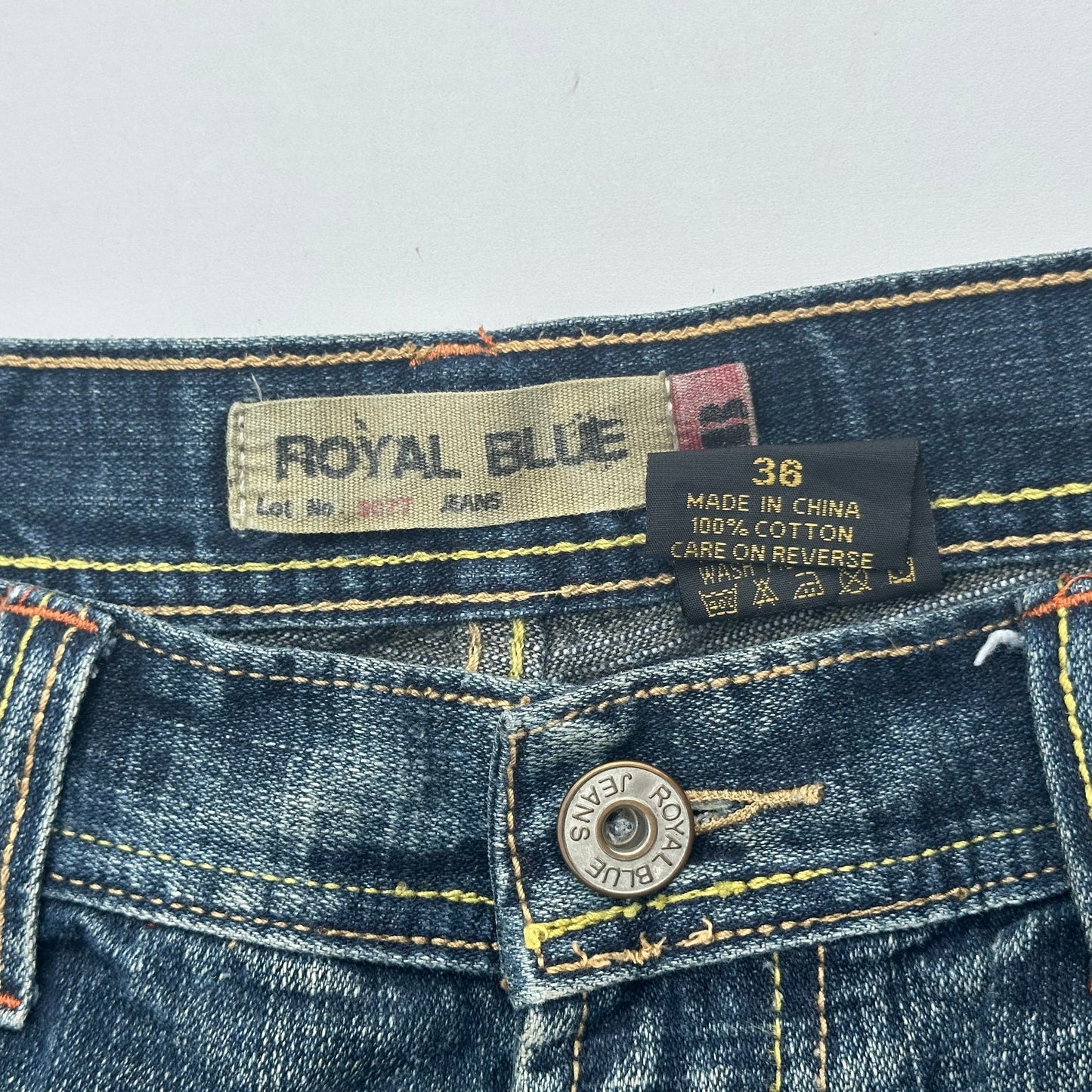 Royal Blue Earthy Colored Stitches
