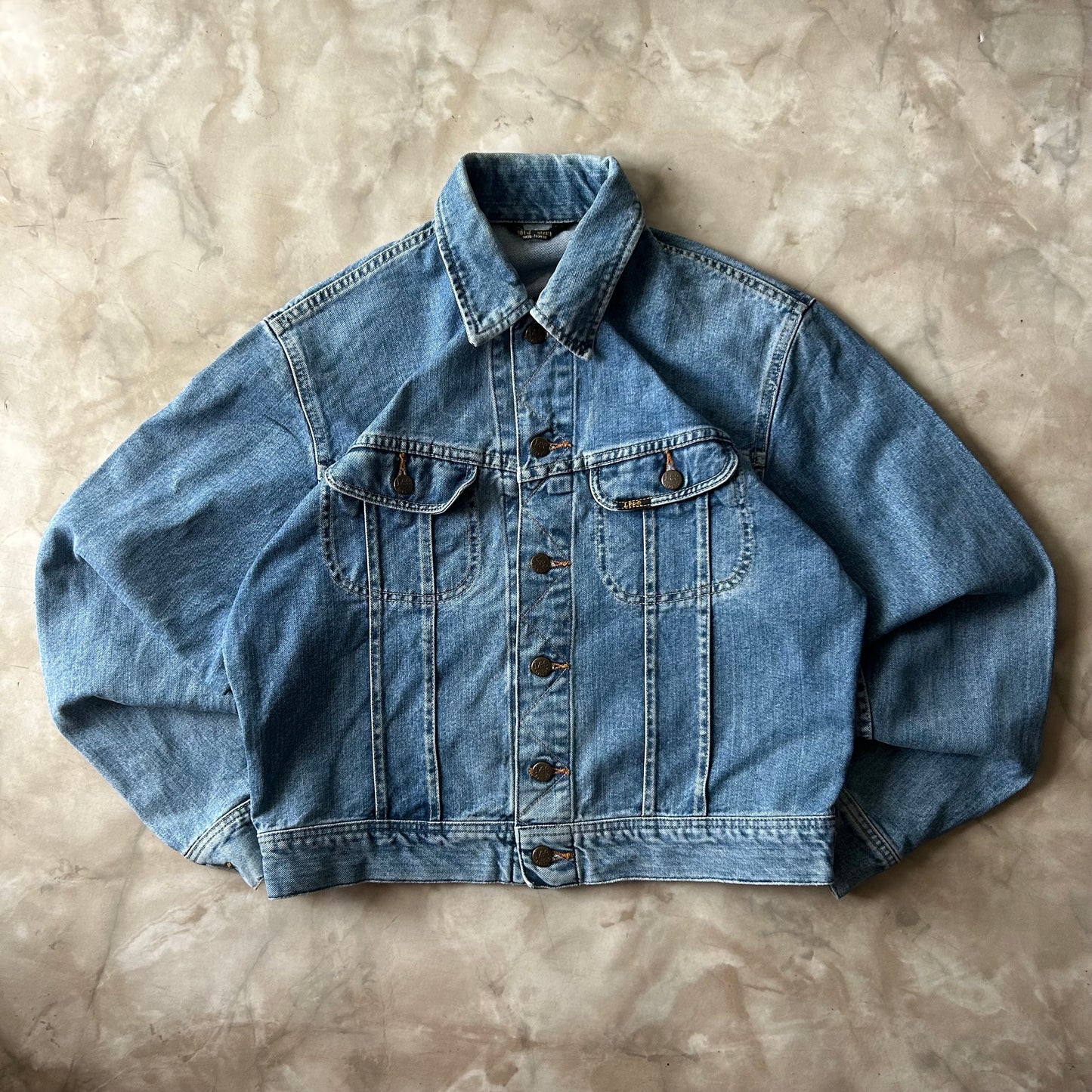 Vintage Bram's Vintage Lee Denim Trucker Jacket Blue in Blue — sustainable streetwear from Bram's Vintage