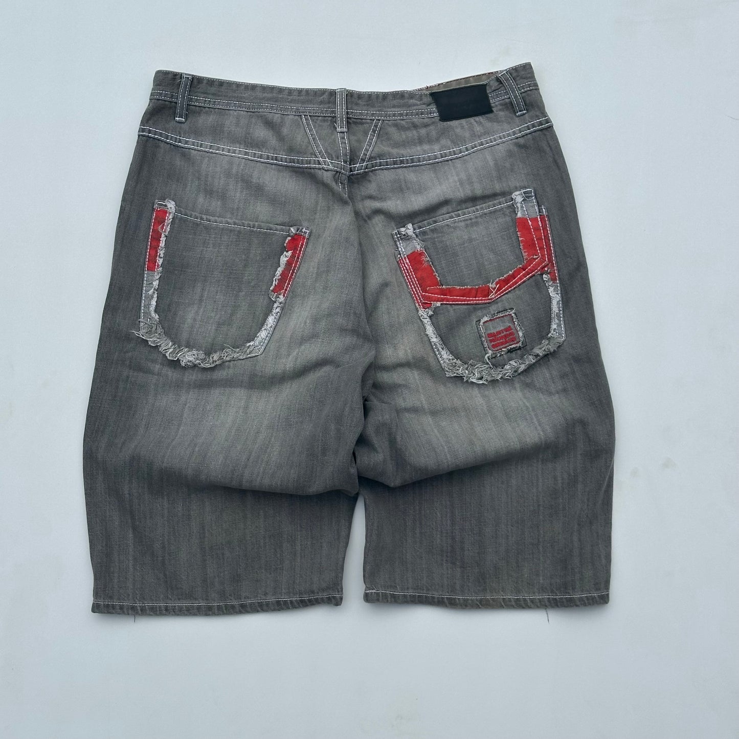 Le Jean De Marithe François Girbaud Grey and Red Frayed