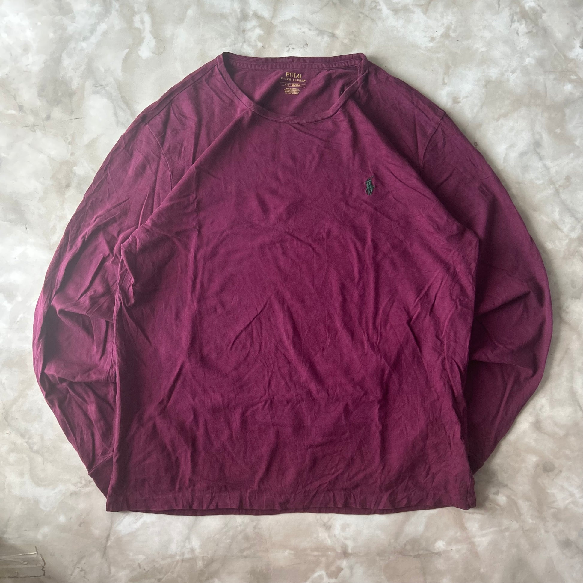 Vintage Bram's Vintage Ralph Lauren Longsleeve Burgundy in Burgundy — sustainable streetwear from Bram's Vintage