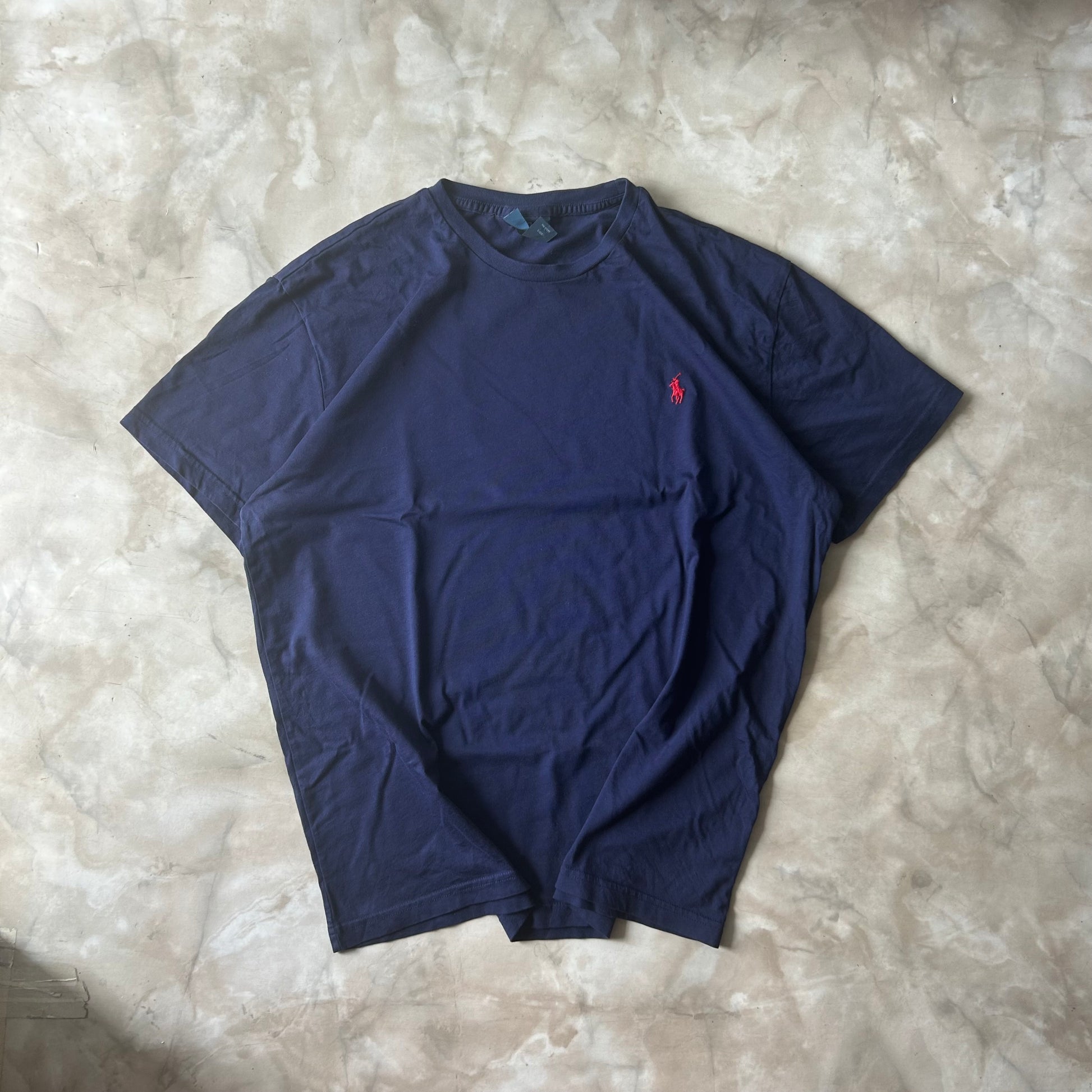 Vintage Bram's Vintage Ralph Lauren T-Shirt Navy Red Pony in Red — sustainable streetwear from Bram's Vintage