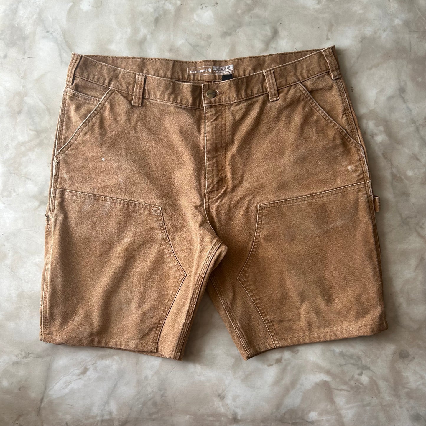 Vintage Bram's Vintage Carhartt Double Knee Work Short Brown in Brown — sustainable streetwear from Bram's Vintage