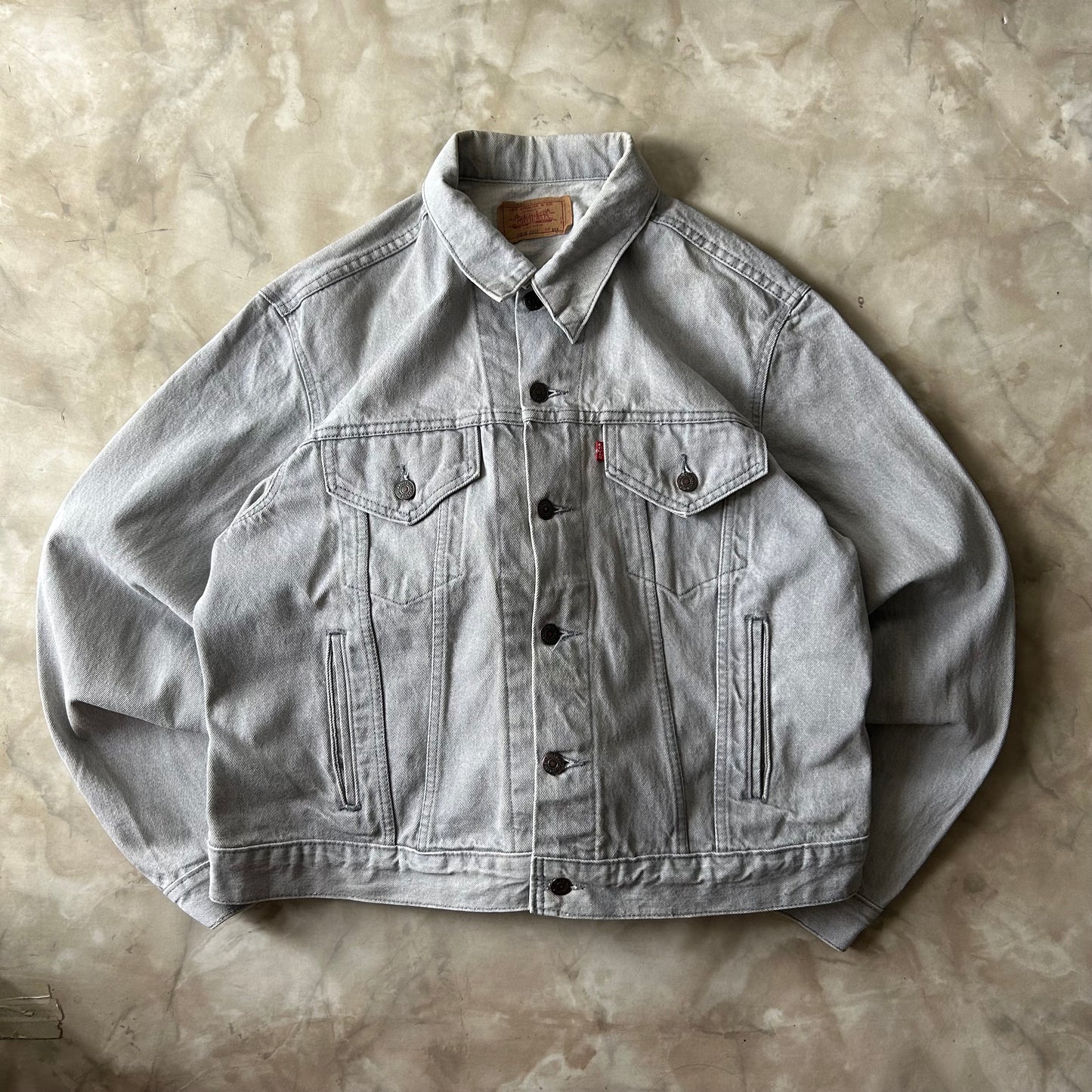 Vintage Bram's Vintage Levi's Faded Denim Jacket Grey in Grey — sustainable streetwear from Bram's Vintage