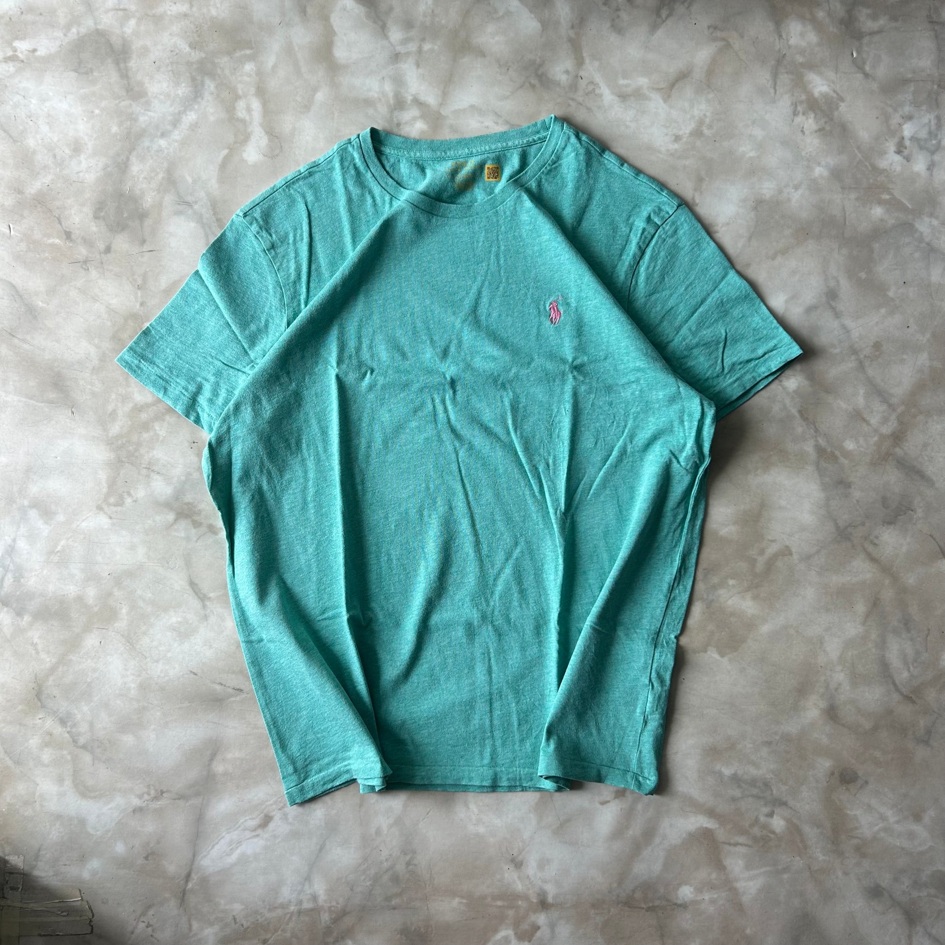 Vintage Bram's Vintage Ralph Lauren T-Shirt Green Pink Pony in Green — sustainable streetwear from Bram's Vintage