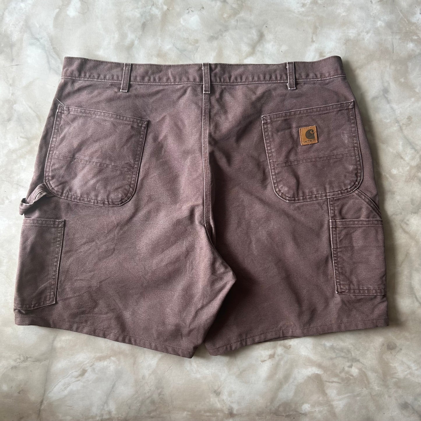 Vintage Bram's Vintage Carhartt Double Knee Work Jean Short Burgundy in Burgundy — sustainable streetwear from Bram's Vintage
