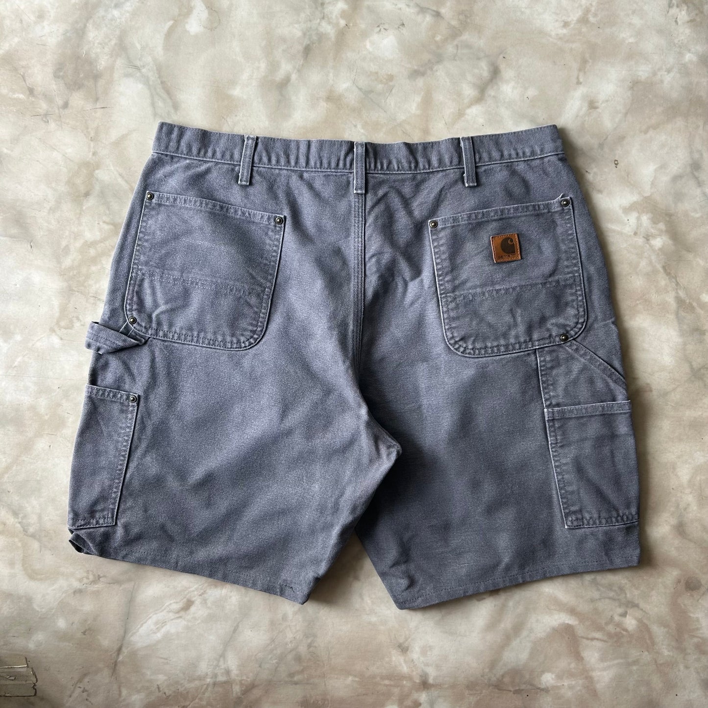 Vintage Bram's Vintage Carhartt Dungaree Work Short Grey in Grey — sustainable streetwear from Bram's Vintage
